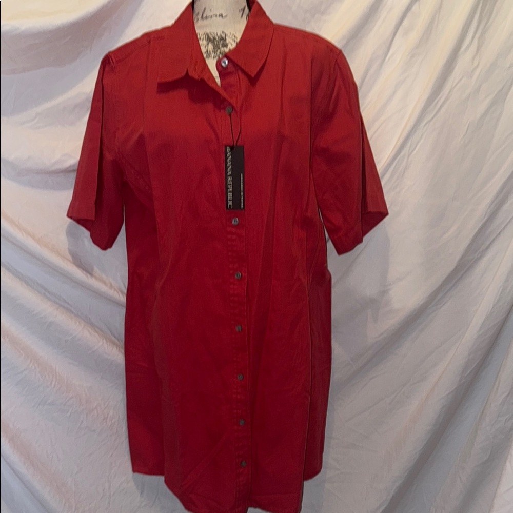 Banana Republic Red Shirt Dress